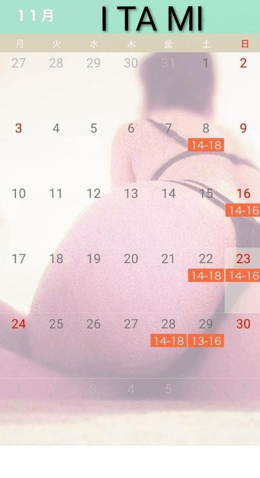 １１月の予定です｜写メ日記｜板実｜鶯谷 人妻デリヘル 華恋人（カレント）