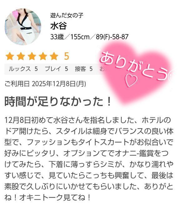 ありがとう｜写メ日記｜水谷｜鶯谷 人妻デリヘル 華恋人（カレント）