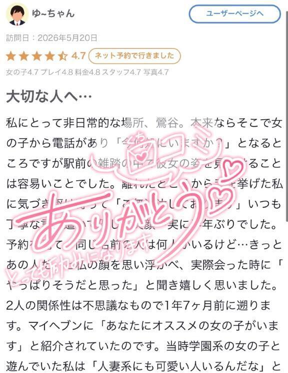 【お礼写メ日記】