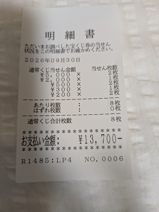 またまた宝くじが当たり🎯ました👭
