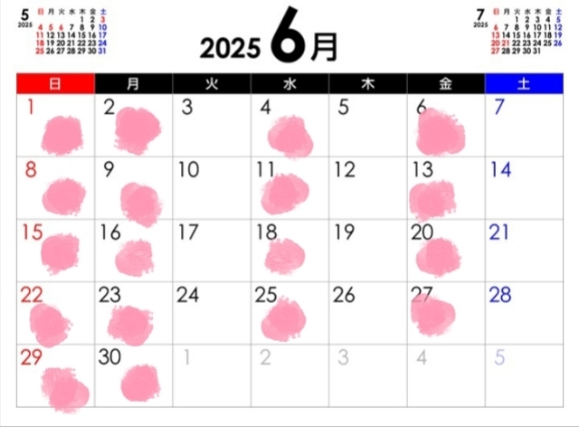 6月の出勤予定｜写メ日記｜ゆみ｜鶯谷 人妻デリヘル しゅうかつ倶楽部