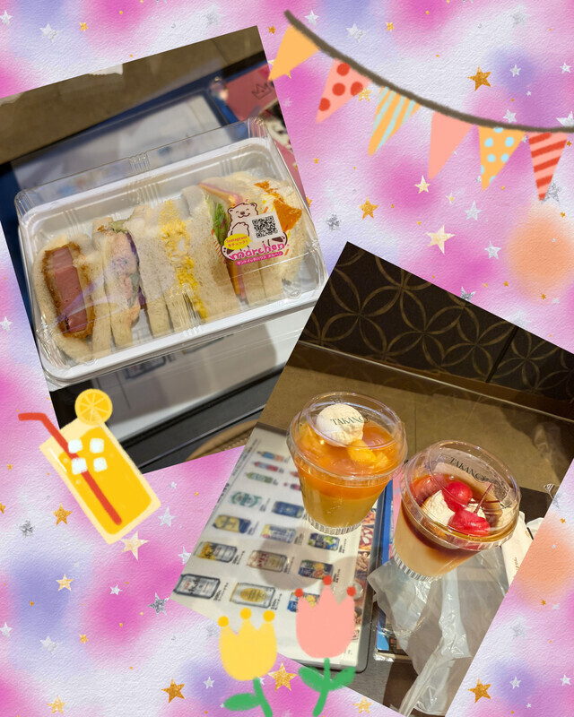 サンドイッチとプリン