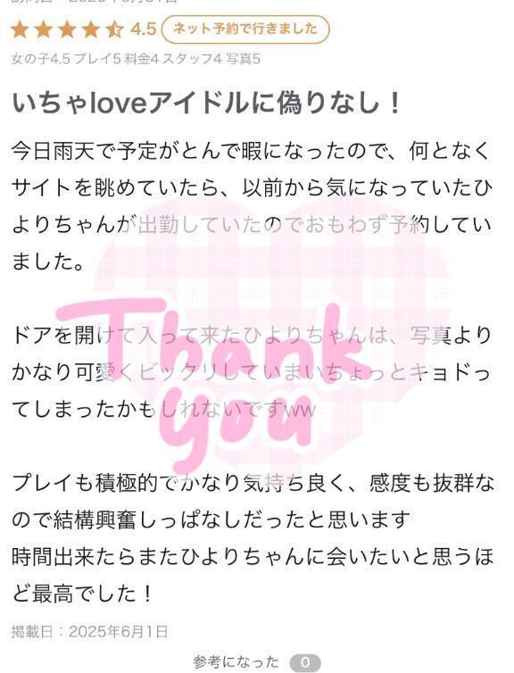 お礼日記💌｜写メ日記｜ひより｜渋谷 一般デリヘル まだ舐めたくて学園渋谷校～舐めたくてグループ～