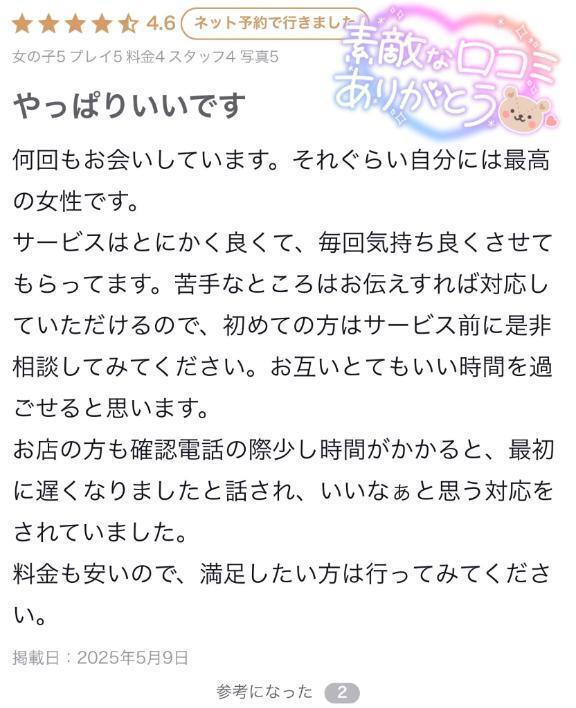 口コミお礼💙45｜写メ日記｜えれな｜鶯谷 ぽっちゃりデリヘル ぽっちゃりデリヘル倶楽部