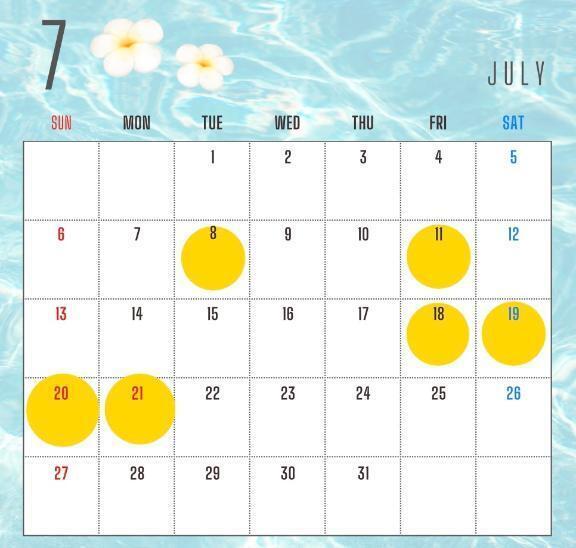 7月の出勤予定🎐💖‪💧‬｜写メ日記｜ゆい｜錦糸町・小岩・葛西 人妻デリヘル One More 奥様 錦糸町店