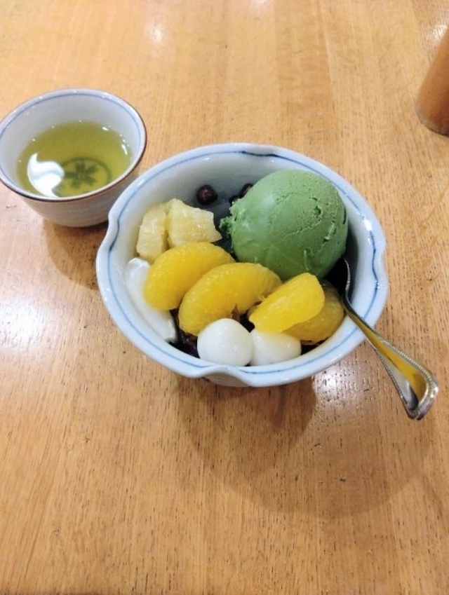 みはし　夏みかんあんみつ抹茶アイストッピング
